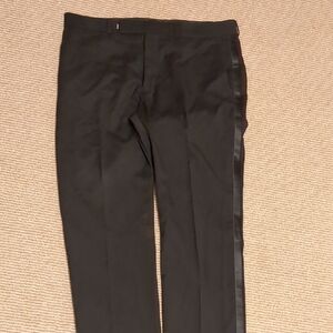 Kenneth Cole Black Tuxedo Pants with Blue Accents